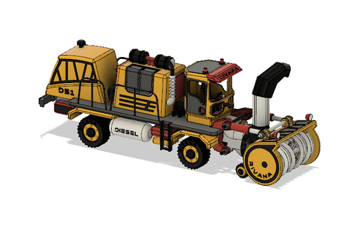 yellow snow blower truck movements Game automotive blower heavy duty ice snow truck vehicles transport  3d print model - Mito3D