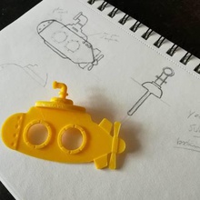 yellow submarine Lesezeichen gadget Spaß 3d print model - Mito3D