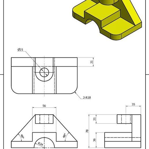 yellow triangle gadget 3D print model - Mito3D