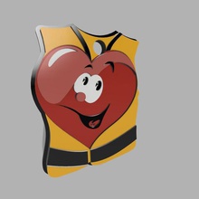 yellow vest good heart gadget ring key 3d print model - Mito3D