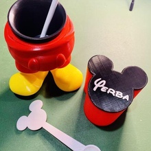 Yerbera şeker çanak Disney Mickey + kaşık fabrika Ayarlamak Matero Dostum 3d print model - Mito3D