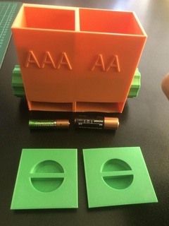 batteria dispenser aa aaa dimensioni scatola titolare supporto contenitori organizzazione Conservazione 3d print model - Mito3D