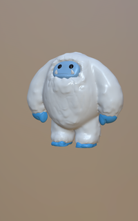 Yeti Şirin kardan adam hayvan oyuncak 3d print model - Mito3D