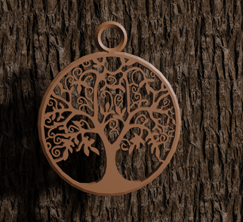 yggdrasil pendentif viking Collier médiéval milieu âge Renaissance arbre vikings bijoux 3d print model - Mito3D