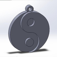 yin-yang keychain necklace art 3d print model - Mito3D