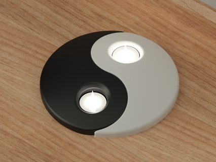 yin yang bougie titulaire soutien 3d print model - Mito3D