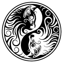 yin yang cats v2 decor wall zen chat symbol symbolism 3d print model - Mito3D