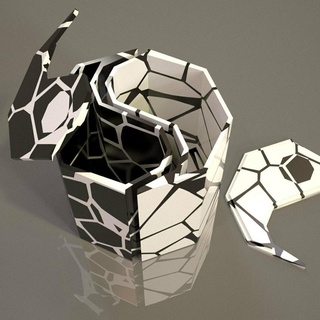 yin yang cracked 3d print model - Mito3D
