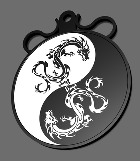 yin yang dragon porte clés art 3d print model - Mito3D