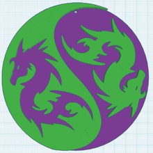 yin yang ejderha sanat dekor dekorasyon sembol 3d print model - Mito3D