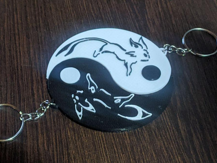 yin yang espeon umbreon Pokemon chiave catena pendente portachiavi Yin Yang collana 3d print model - Mito3D
