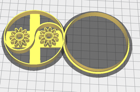 yin yang flor biscoito cortador relevo flores arte 3d print model - Mito3D