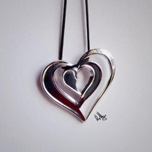 yin yang heart jewelry yinyangheart necklace love pendant fashion 3d print model - Mito3D