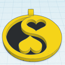 yin yang cœurs bijoux bijou pendentif boucle d'oreille cœur symbole symbolisme 3d print model - Mito3D