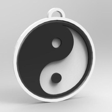 yin yang chaveiro yinyang chave anel 3d print model - Mito3D