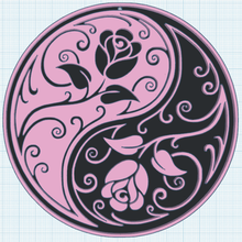 yin yang Rose arredamento parete zen rosa 3d print model - Mito3D