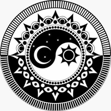 yin yang sun moon v2 decoración pared zen Dom Luna símbolo simbolismo 3d print model - Mito3D