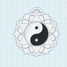 yin yang símbolo chaveiro voando pingente imprimível espiritual decoração parede arte energia etiqueta geladeira magnético 3d print model - Mito3D