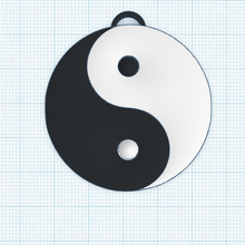 yin yang simbolo portachiavi ying pendente 3d print model - Mito3D