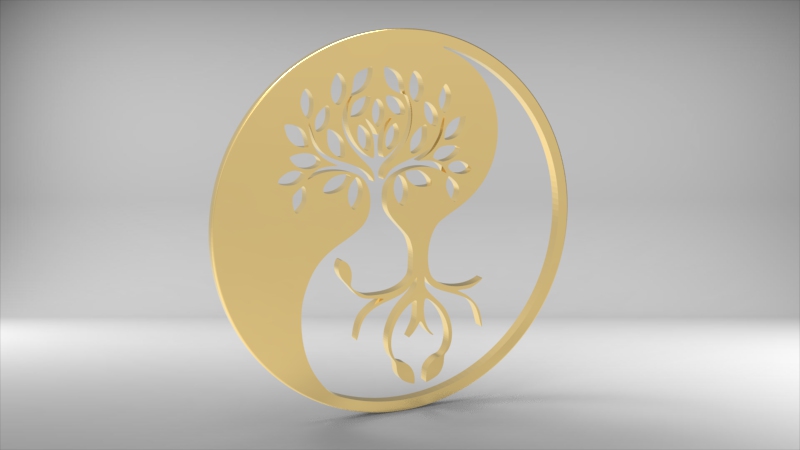 yin yang árvore vida arte decoração joalheria 3D print model - Mito3D