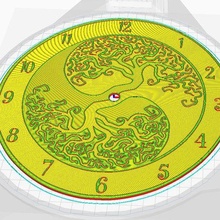 ying yang l'horloge lampe 3d print model - Mito3D