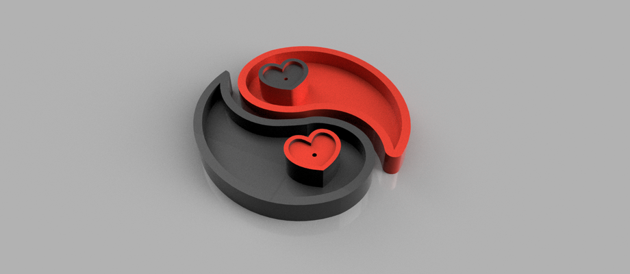 ying yang coraz nes porta incienso home n insienso inciensario sahumerios 3d print model - Mito3D