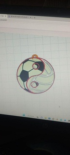 ying yang porte clés yin football volley ball 3d print model - Mito3D