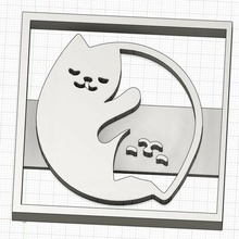 ying yang minou gâteau moule biscuits chat chaton cuisinier cuisine 3d print model - Mito3D