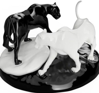ying yang panther Art ornaments sculpture #design #collection 3d print model - Mito3D