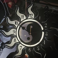ying yang sun clock lamp 3d print model - Mito3D