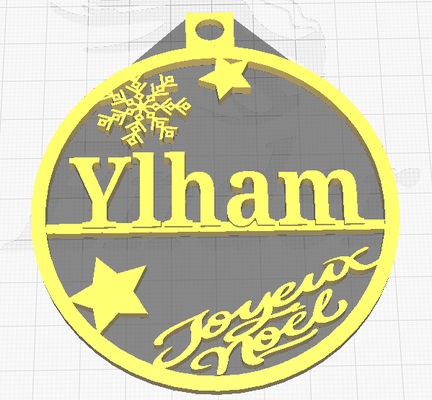 ylham christmas bauble ornament noel no l ball first fir decoration fete party star 3d print model - Mito3D