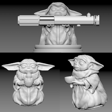 yoda baby pack 3x bowl porg jedi various 3 star wars realistic laser sword 3d print model - Mito3D