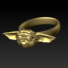 yoda baby ring jewelry 3d print model - Mito3D