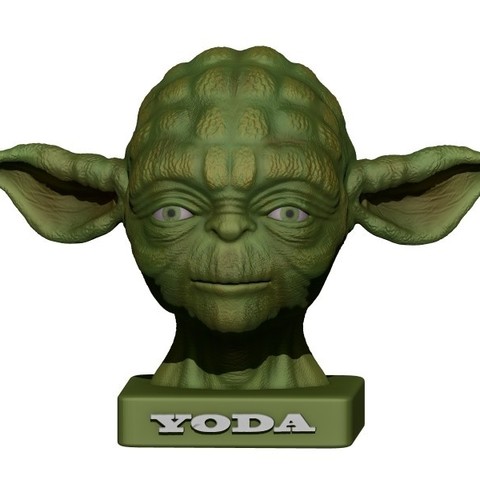yoda buste 2 art tête la créature l'homme de l'oreille sculpter sculpture statue jedi star wars 3D print model - Mito3D