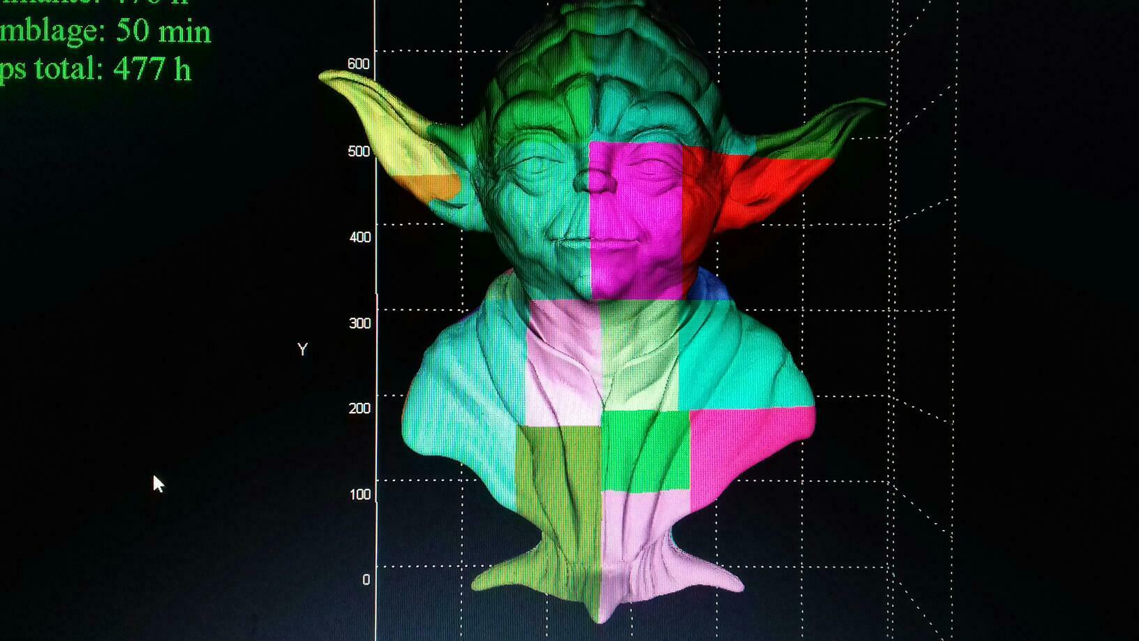 yoda bust 70 centimeters 34 pieces star wars 3D print model - Mito3D