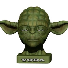 yoda bust 2 art head creature man ear sculpt sculpture statue jedi star wars 3d print model - Mito3D