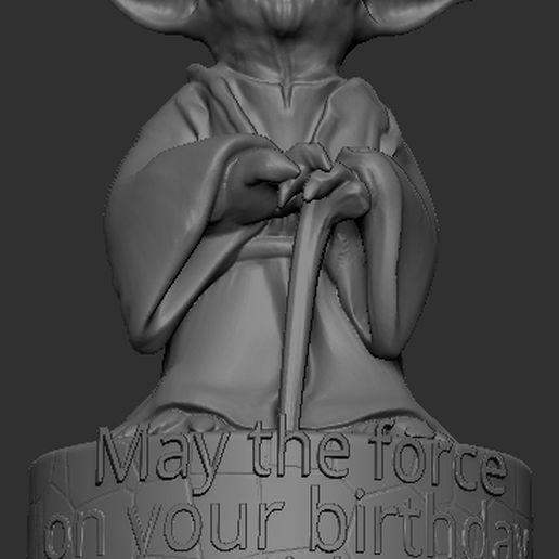 yoda cake topper party star wars birthday jedi top 3D print model - Mito3D
