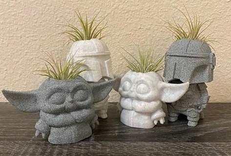Yoda bardak oyuncak yıldızlar koğuşlar bitkiler çevre 3d print model - Mito3D