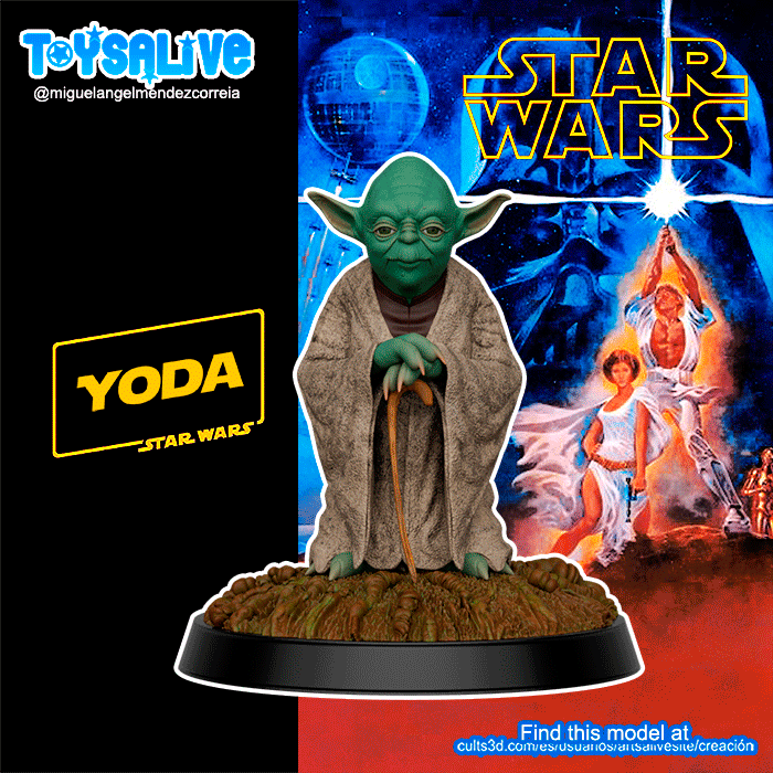 Yoda Modell stl 3d Drucken Krieg Sterne Luke Skywalker Spielzeug Fan Art Darth Vader Meister Skulptur Spiele Filme Jedi Lichtschwert 3D print model - Mito3D