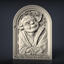 yoda star wars may force you cnc router bust art 3d print model - Mito3D