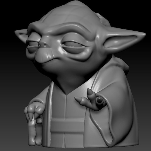 yoda toon a arte babyyoda mandalorianas starwars jedi força bonito brinquedo escultura 3dprint luke skywalker vader léia 3D print model - Mito3D