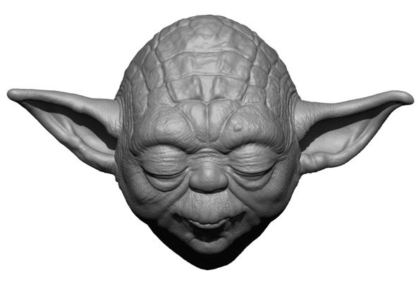 yoda mural arte estrella guerras jedi ventilador escultura busto juguete decoración pared cabeza manos orejas 3d print model - Mito3D