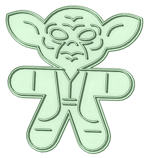 yoda 110mm Galleta cortador herramientas 3d print model - Mito3D