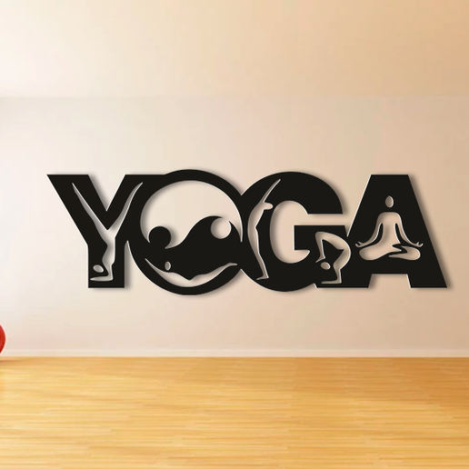 yoga Sanat 2d duvar dekorasyon dekor Lazer kesimi lazer kesici 3D print model - Mito3D