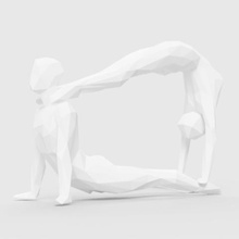 yoga casal pose a arte baixa contagem de polígonos esporte zen 3d print model - Mito3D
