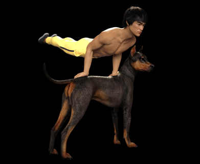 yoga perro 5 profesor vidayoga mascota niña adolescente mujer perrito pilates bienestar rutina ejercicio terapia mascotas aptitud ajuste 3d print model - Mito3D