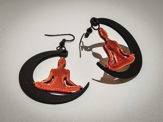 yoga earring jewelry earrings jewelry moon 3d print model - Mito3D