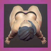 ioga menina bbw pose joelho meias gordura barriga gordo 3d print model - Mito3D