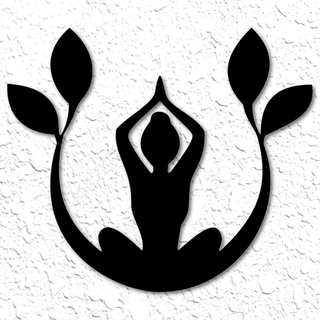 ioga meditação parede arte yogo decoração 2d exercício placa inspirador espiritual casa Academia natureza saúde saudável vivo 2dart poli mulher fortalecimento controle 3d print model - Mito3D