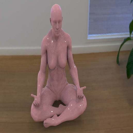 yoga muscolo ragazza donna sculture 3D print model - Mito3D